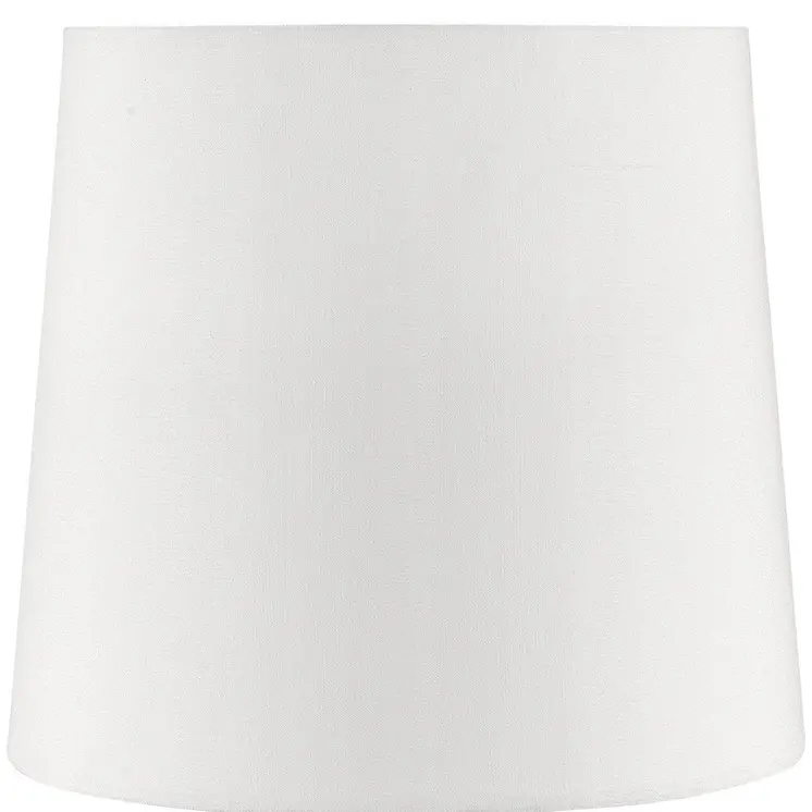 17" White Metal Bedside Table Lamp With Off-White Shade