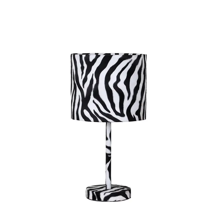 19" White Bedside Table Lamp With White Drum Shade