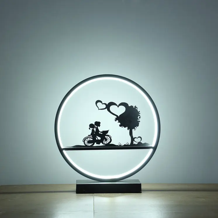 13" Black Bedside Led Table Lamp