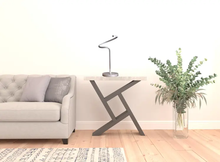 18" White Curvy Spiral LED Table Lamp