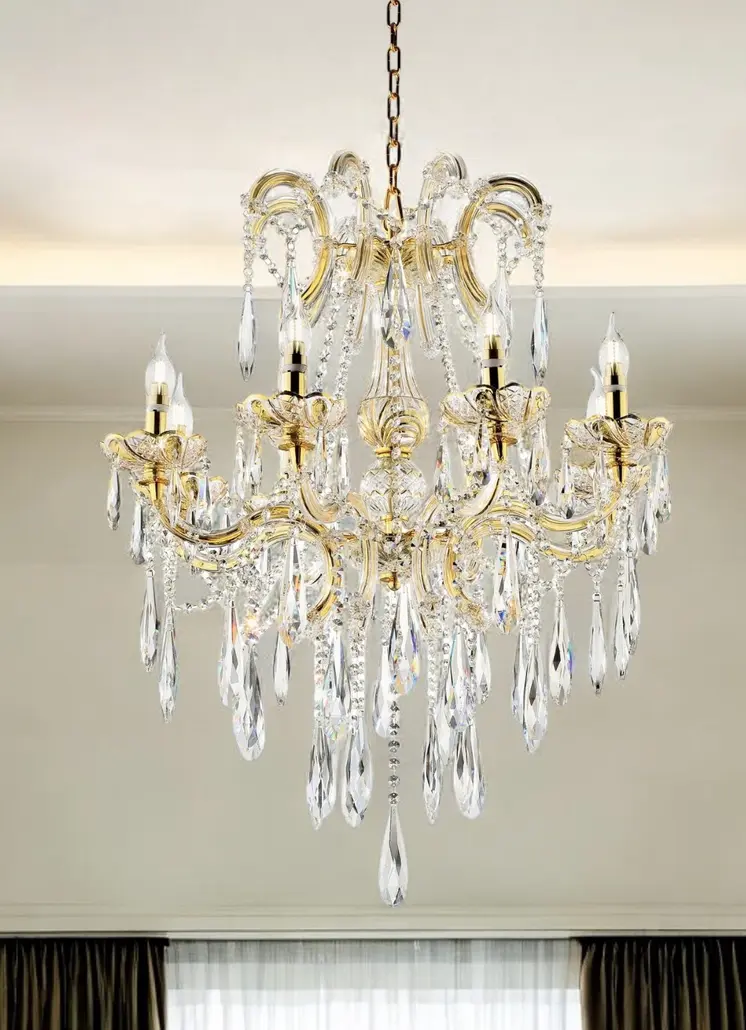 Candle Style Empire Transparent Glass Led Ceiling Light