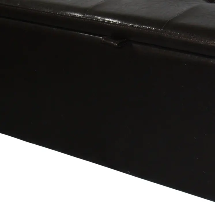 17" Brown Upholstered Faux Leather Bench with Flip top