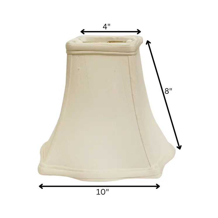 10" White Premium Square Monay Shantung Lampshade