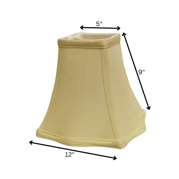 12" Antique White Premium Square Monay Shantung Lampshade