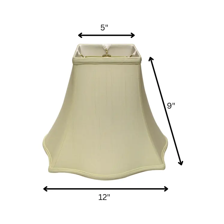 12" Ivory Premium Square Monay Shantung Lampshade