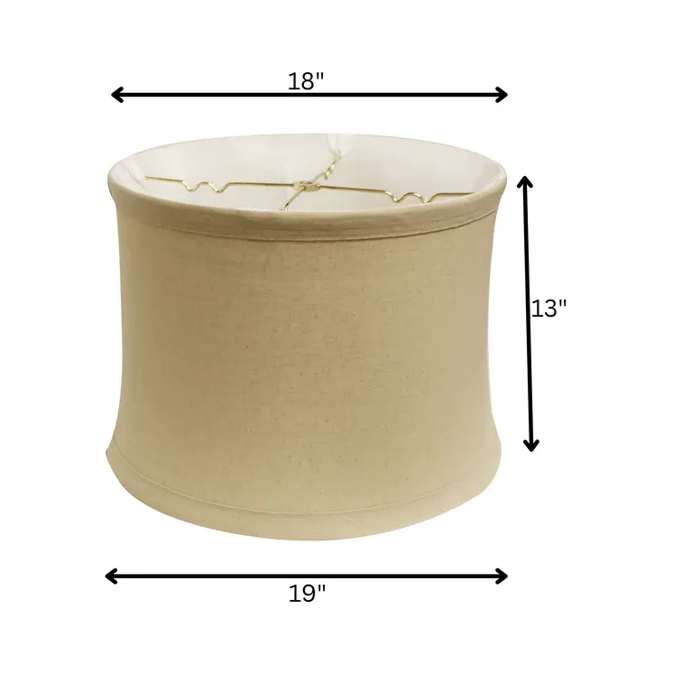 19" Rosewood Drum Trimmed Linen Lampshade