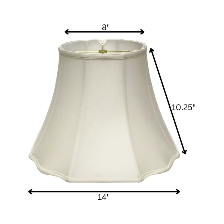 14" White Octagon Monay Shantung Lampshade