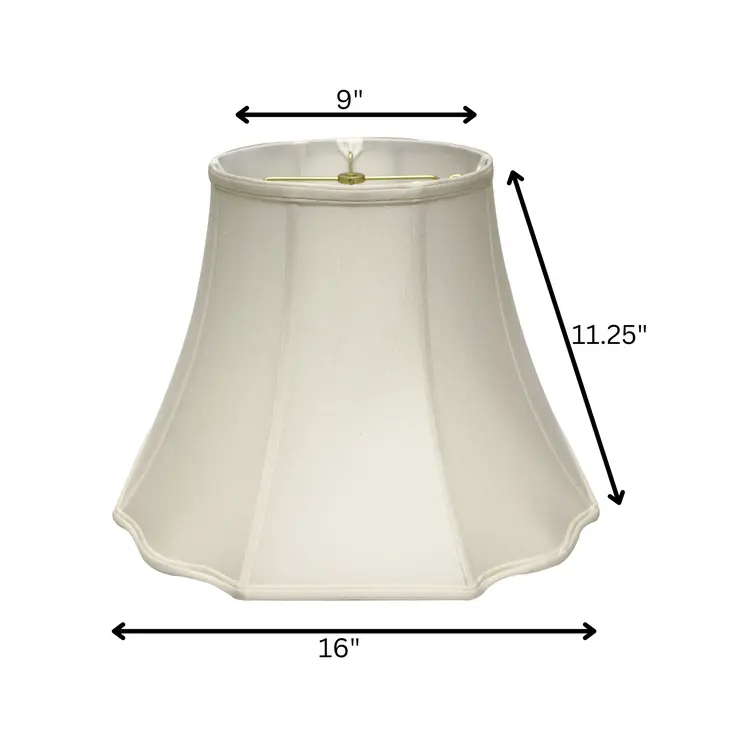 16" White Octagon Monay Shantung Lampshade