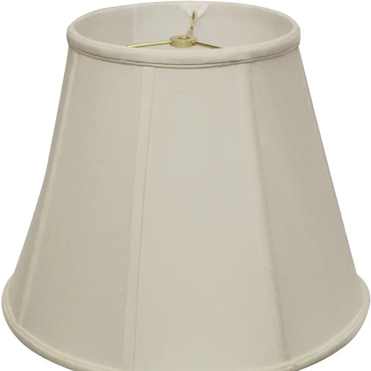 14" White Slanted Empire Monay Shantung Lampshade