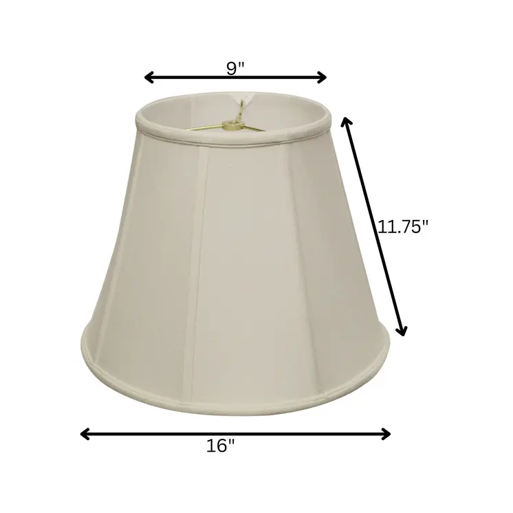 16" White Slanted Empire Monay Shantung Lampshade