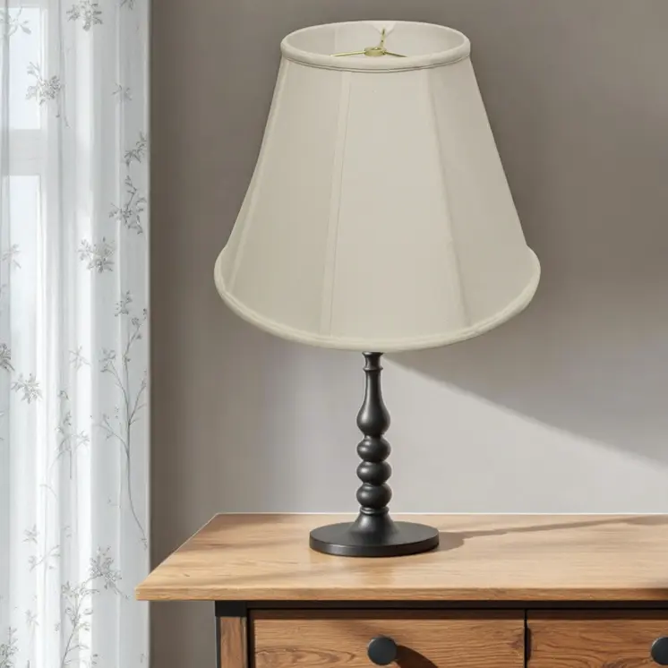 20" White Slanted Empire Monay Shantung Lampshade
