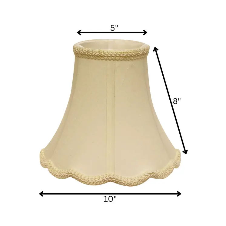 Ivory Monay Shantung Silk Bell Lamp shade 10"W Bottom