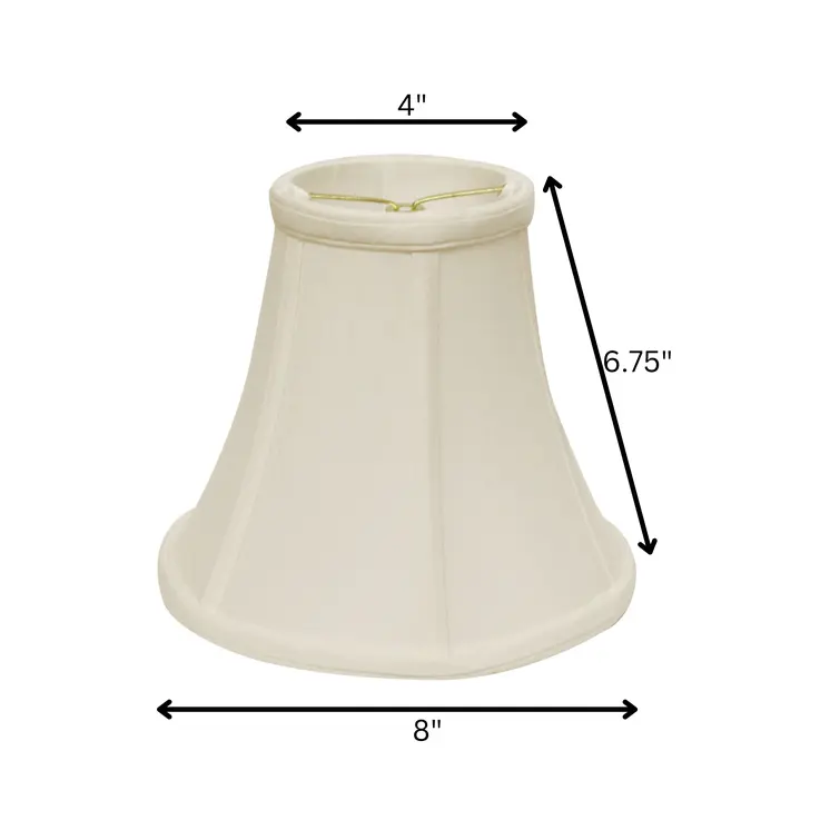 8" White Premium Bell Monay Shantung Lampshade