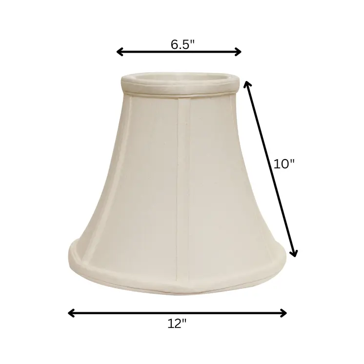 12" White Premium Bell Monay Shantung Lampshade