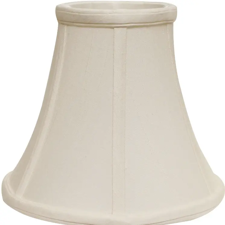 White Monay Shantung Silk Bell Lamp shade 14"W Bottom