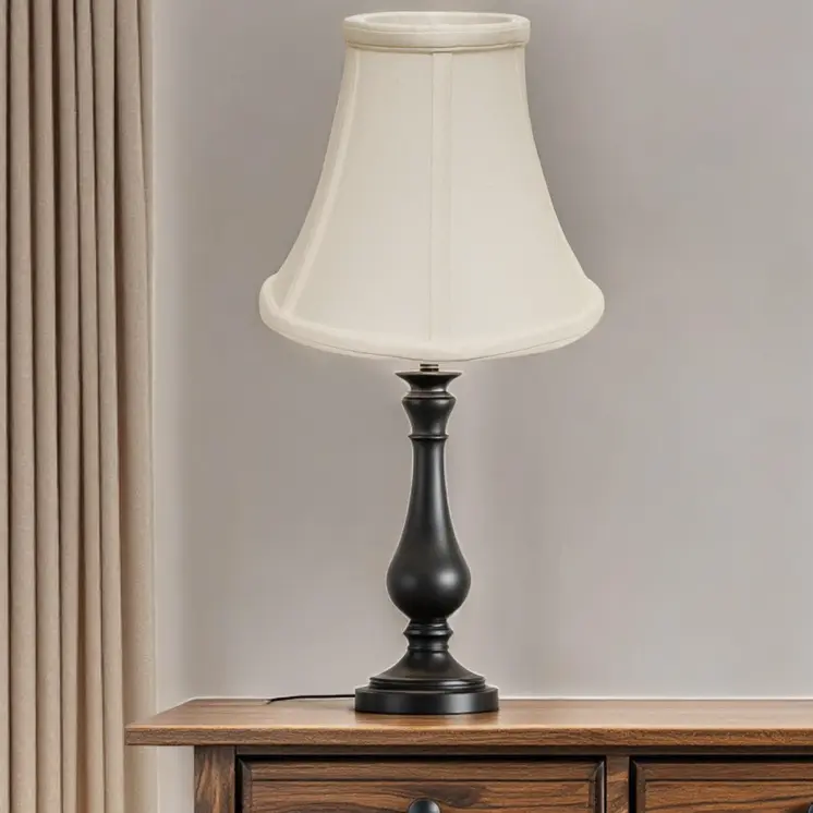 18" White Premium Bell Monay Shantung Lampshade