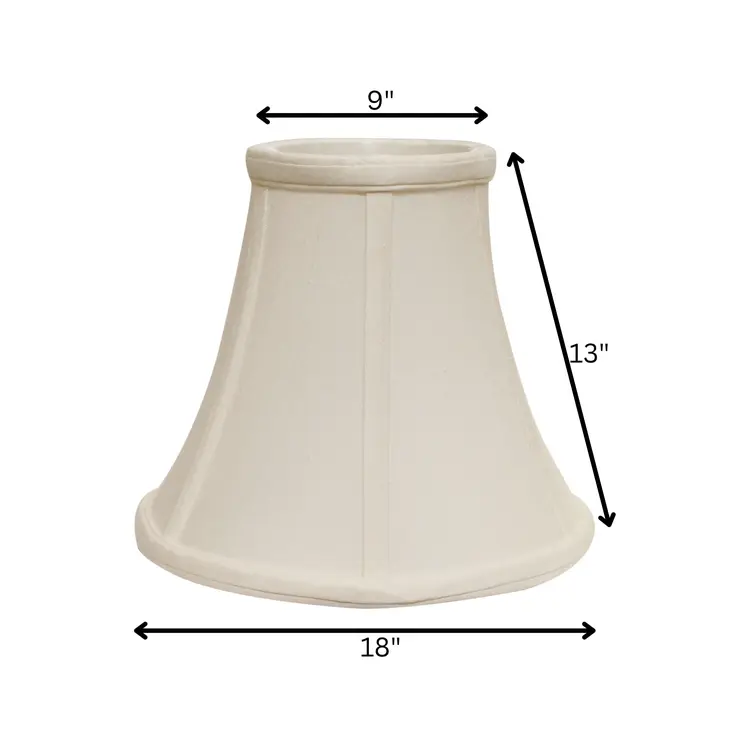 18" White Premium Bell Monay Shantung Lampshade