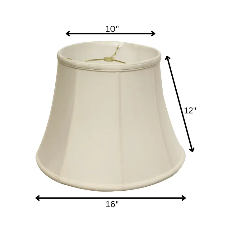 16" White Altered Bell Monay Shantung Lampshade