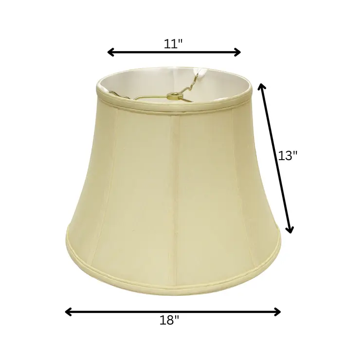 18" Antique White Altered Bell Monay Shantung Lampshade
