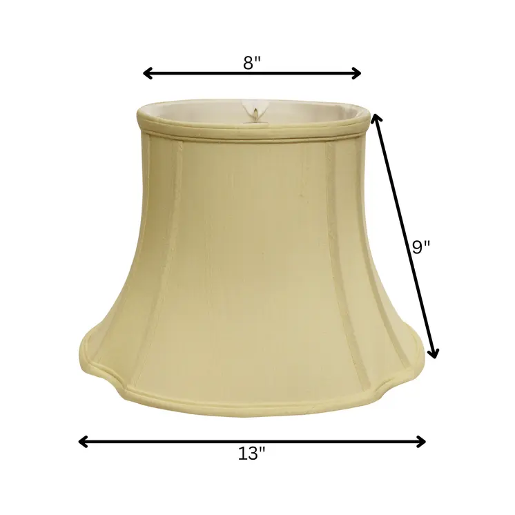 13" Antique White Reversed Oval Monay Shantung Lampshade