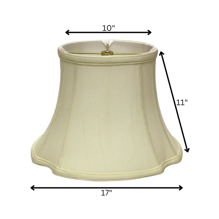 17" Ivory Reversed Oval Monay Shantung Lampshade
