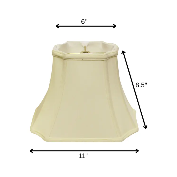 11" Ivory Inverted Rectangle Shantung Lampshade