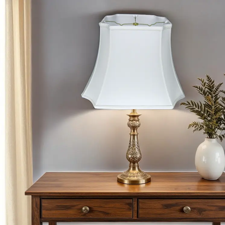 19" Snow Inverted Rectangle Shantung Lampshade