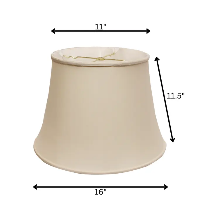 16" Biege Sloped Euro Bell Pongee Shantung Lampshade