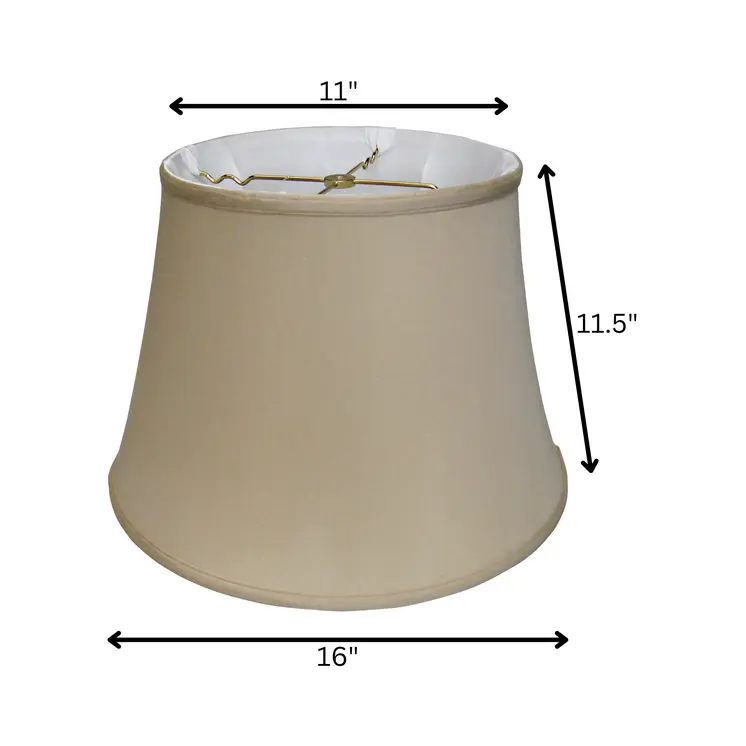 16" Greige Sloped Euro Bell Pongee Shantung Lampshade