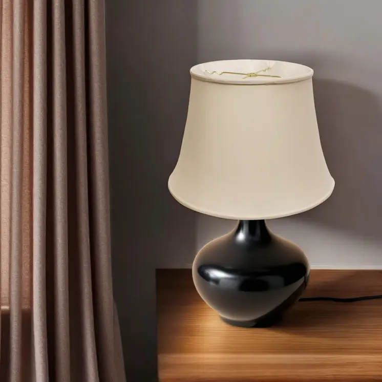 18" Biege Sloped Euro Bell Pongee Shantung Lampshade