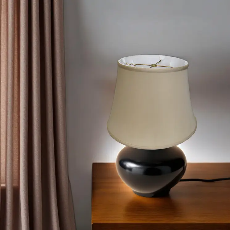 20" Greige Sloped Euro Bell Pongee Shantung Lampshade