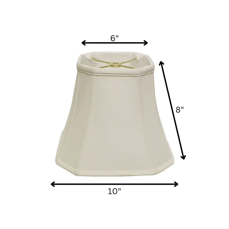 10" White Slanted Square Bell Monay Shantung Lampshade