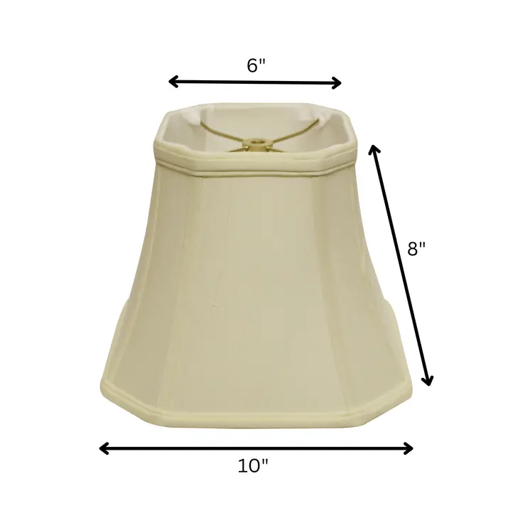 10" Ivory Slanted Square Bell Monay Shantung Lampshade