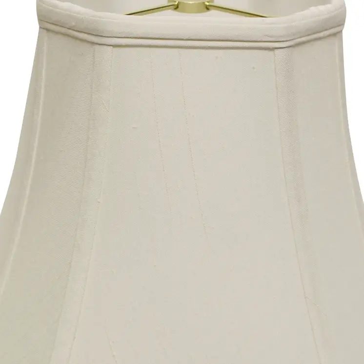 14" White Slanted Square Bell Monay Shantung Lampshade