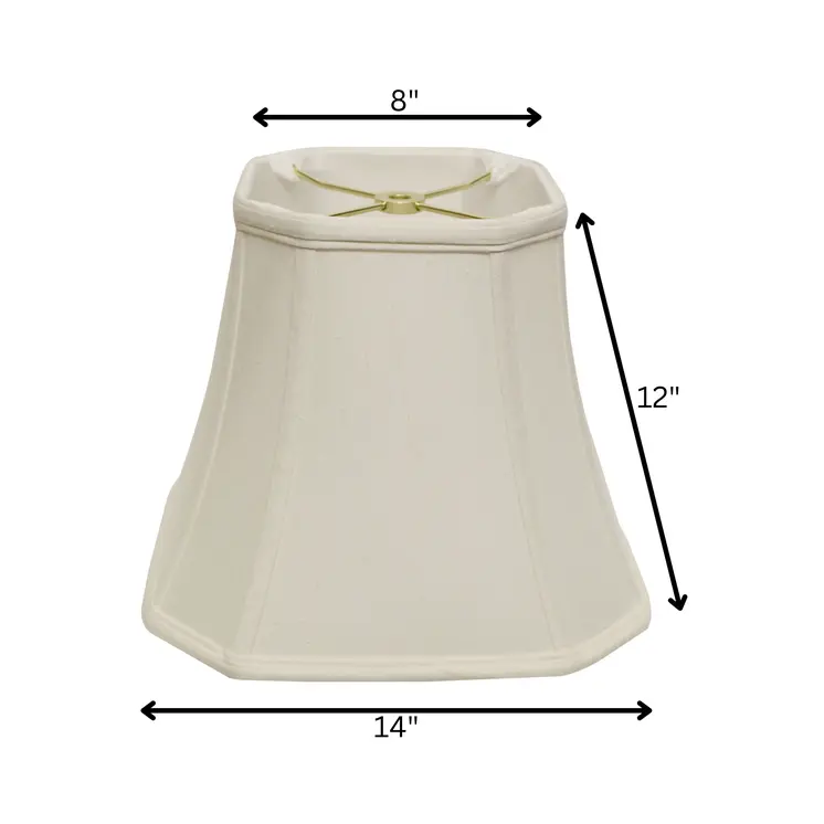 14" White Slanted Square Bell Monay Shantung Lampshade