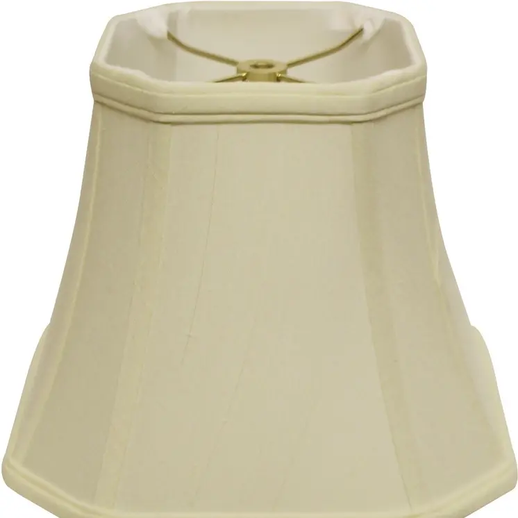 15" Ivory Slanted Square Bell Monay Shantung Lampshade