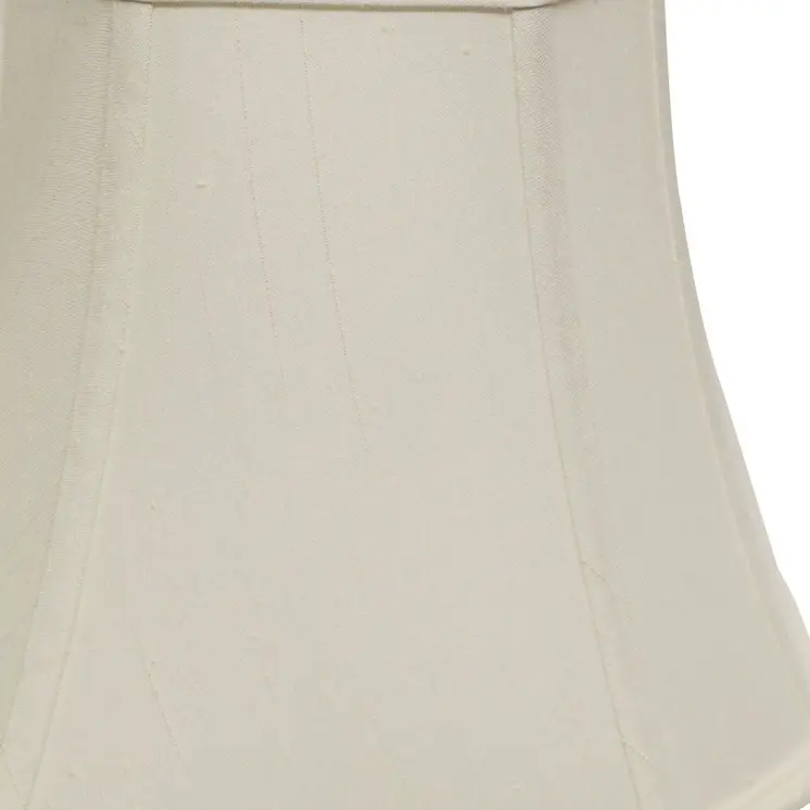16" White Slanted Square Bell Monay Shantung Lampshade