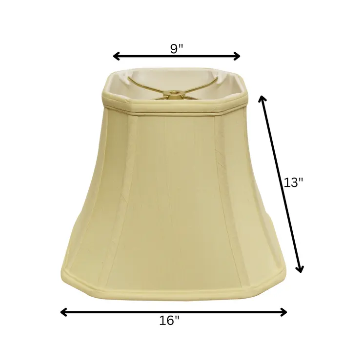 16" Antique White Slanted Square Bell Monay Shantung Lampshade
