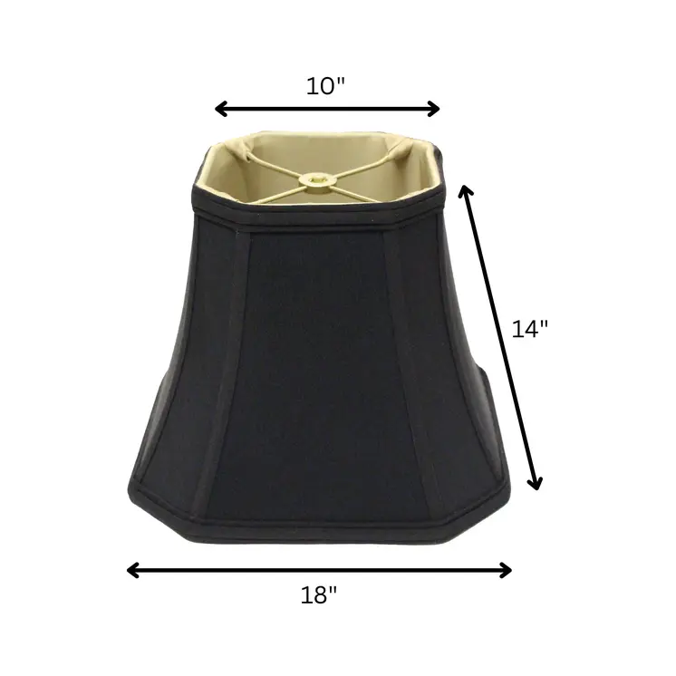 18" Black with Bronze Lining Slanted Square Bell No Slub Lampshade