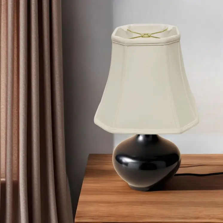 18" White Slanted Square Bell Monay Shantung Lampshade