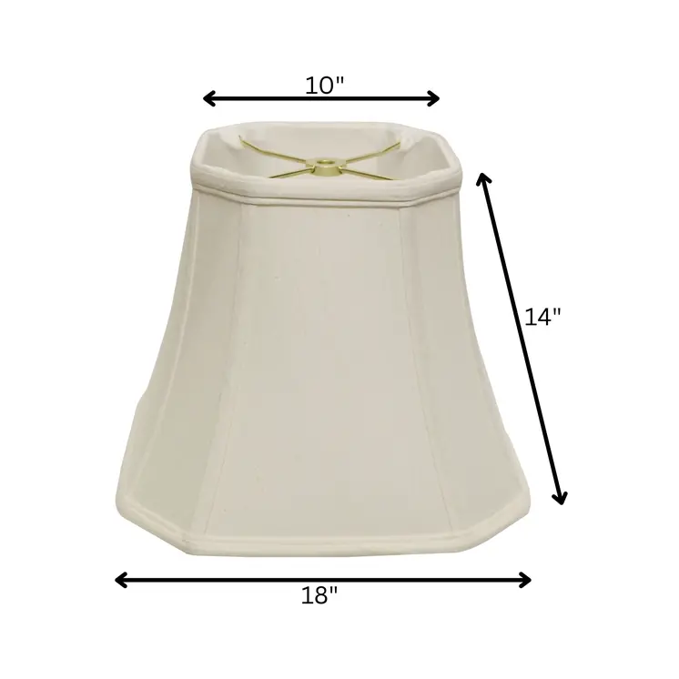 18" White Slanted Square Bell Monay Shantung Lampshade