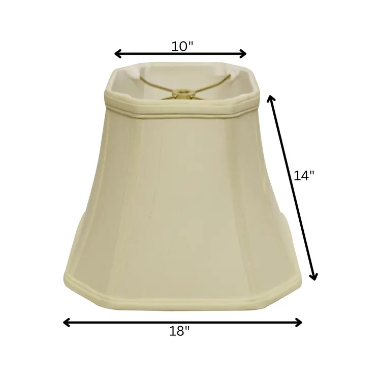 18" Ivory Slanted Square Bell Monay Shantung Lampshade