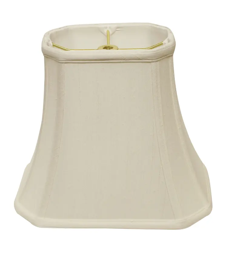 12" White Slanted Rectange Bell Monay Shantung Lampshade
