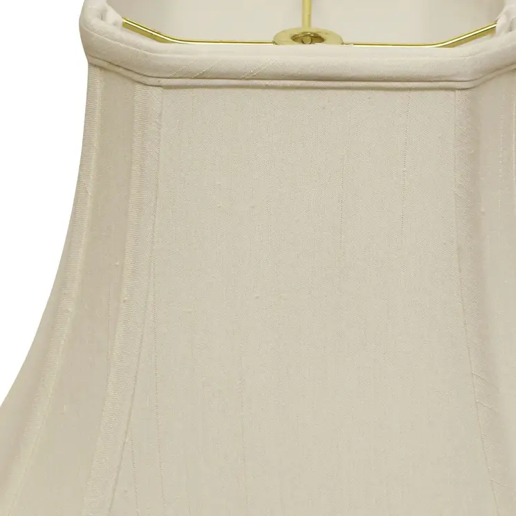 12" White Slanted Rectange Bell Monay Shantung Lampshade