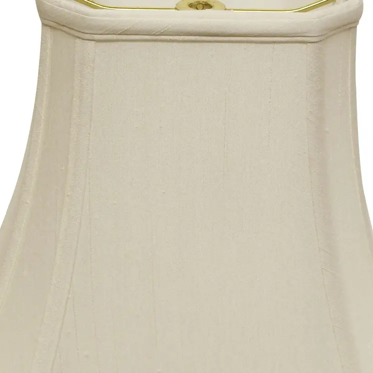 18" White Slanted Rectange Bell Monay Shantung Lampshade