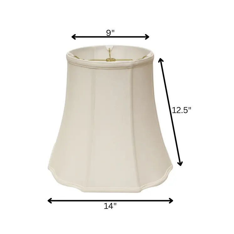 14" White Premium Octagon Monay Shantung Lampshade