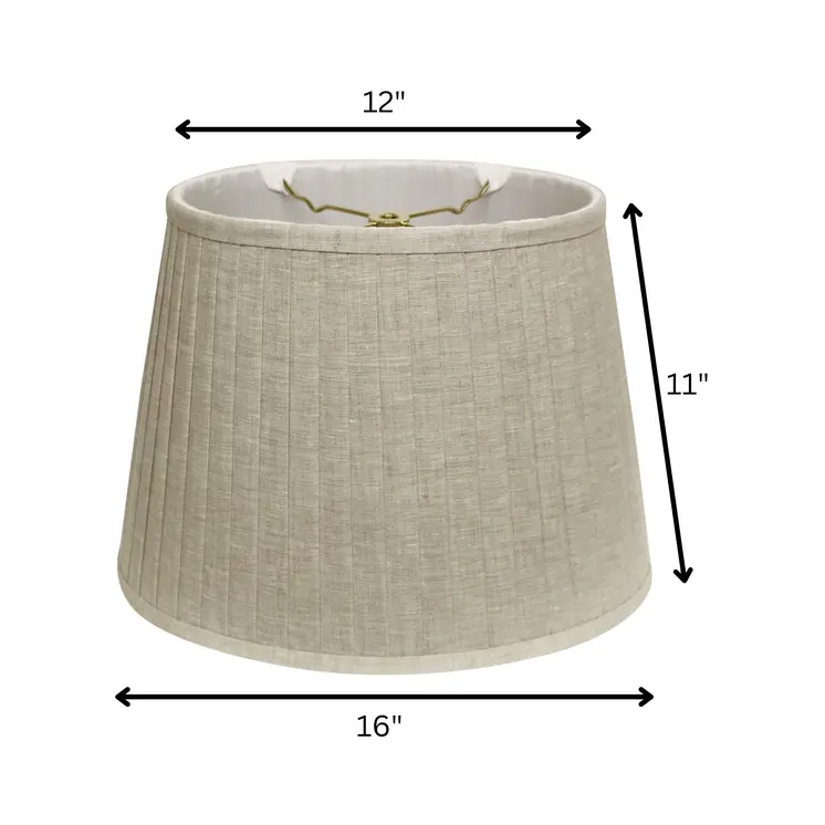 16" Cream Slanted Oval Linen Lampshade