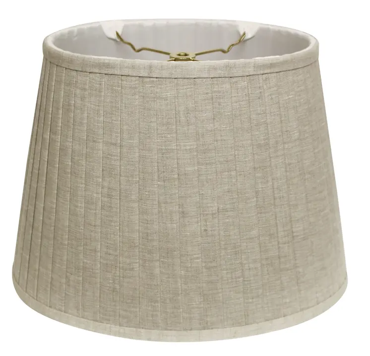 18" Cream Slanted Oval Linen Lampshade