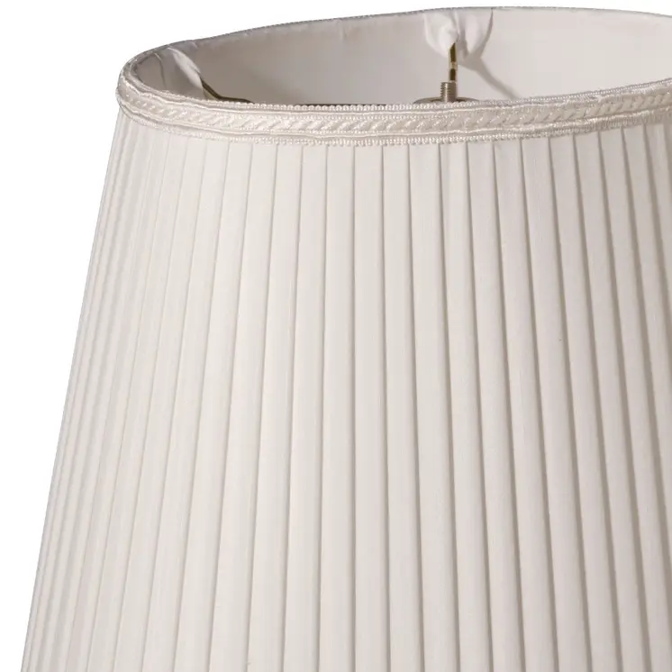 10" White Oval Side Pleat Shantung Lampshade