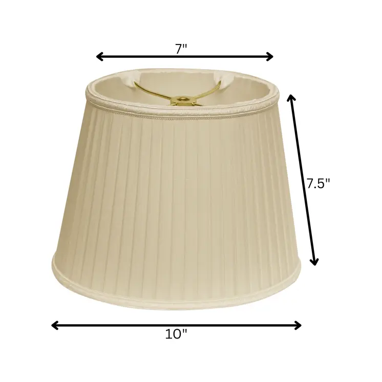 10" Ivory Oval Side Pleat Shantung Lampshade